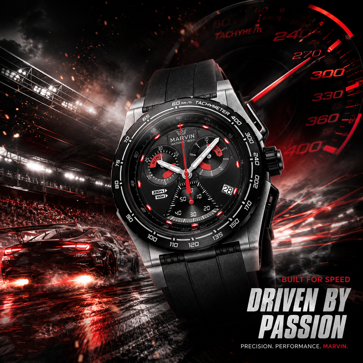 EVO Swiss Quartz Movement Racing Dashboard