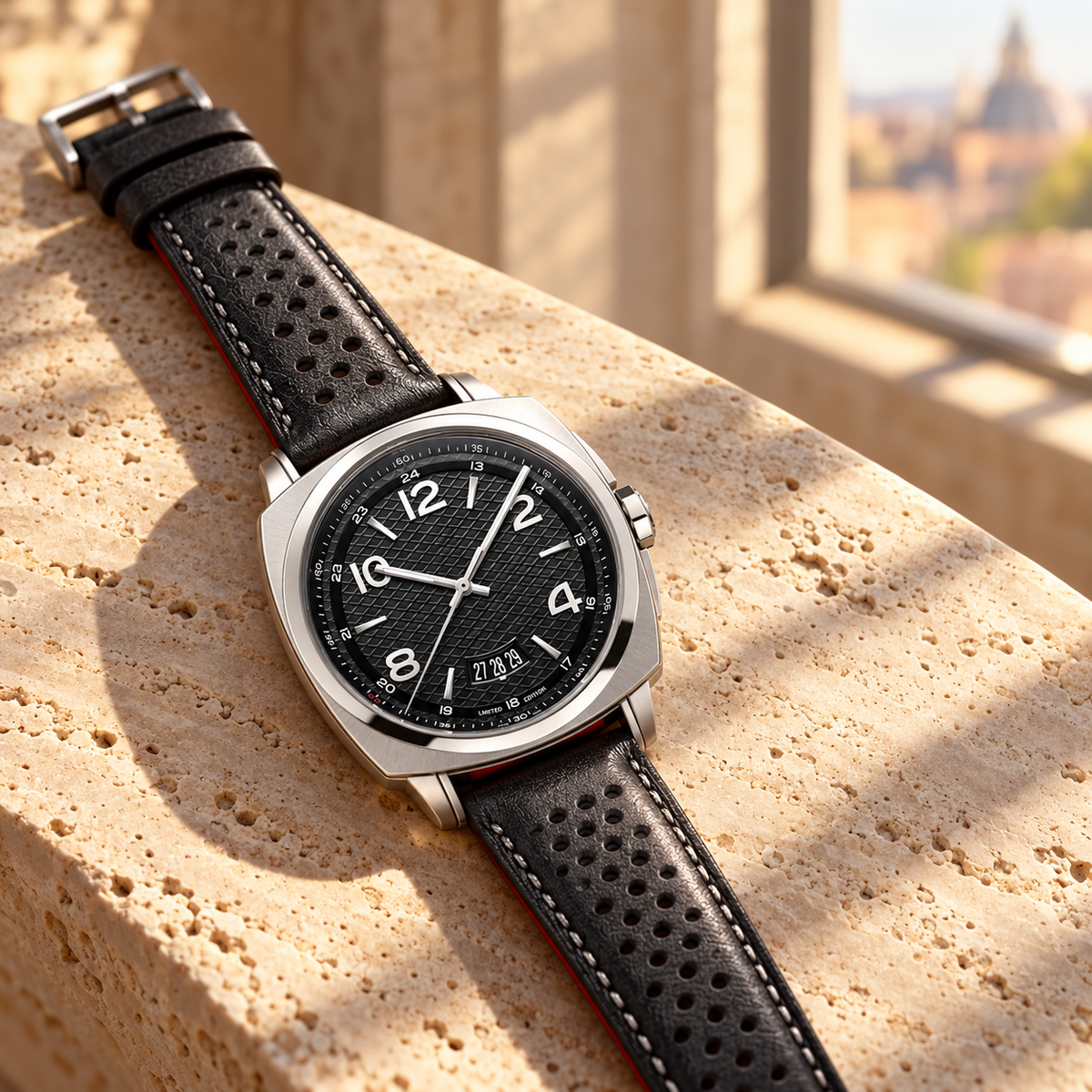 Marvin Malton Cushion Black Scale Automatic