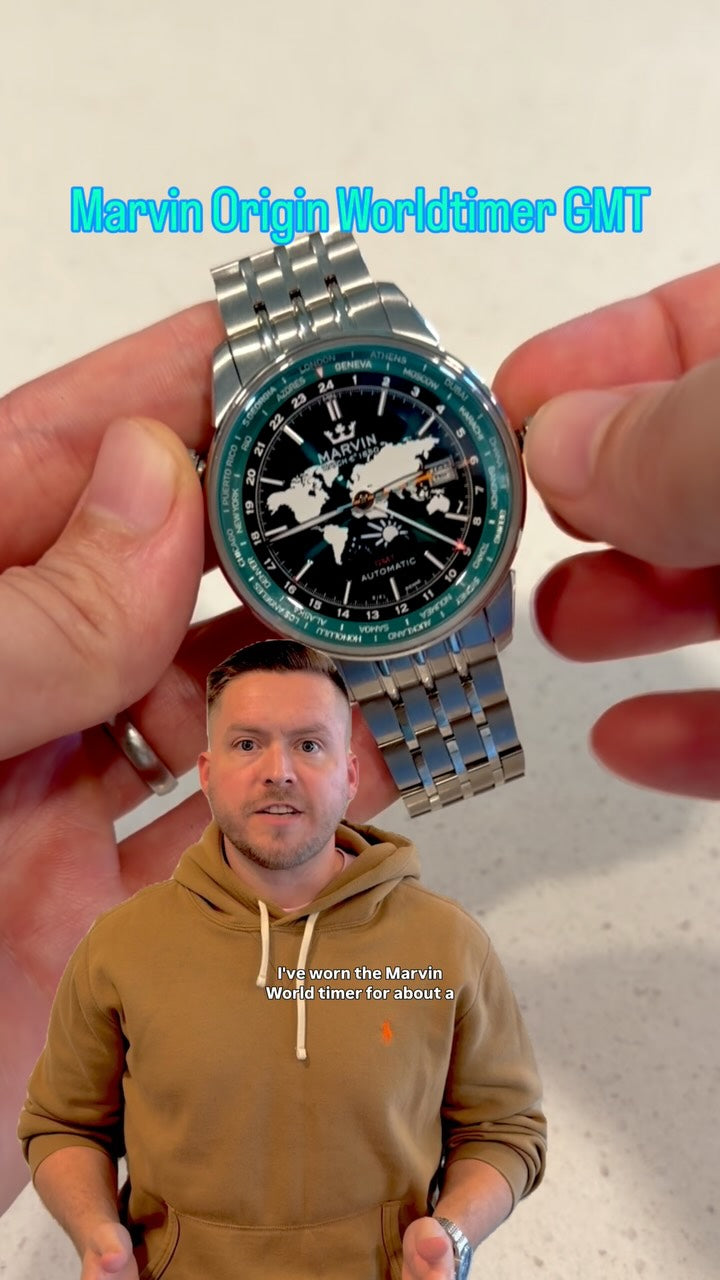 @101watches_horology wearing a Marvin watch