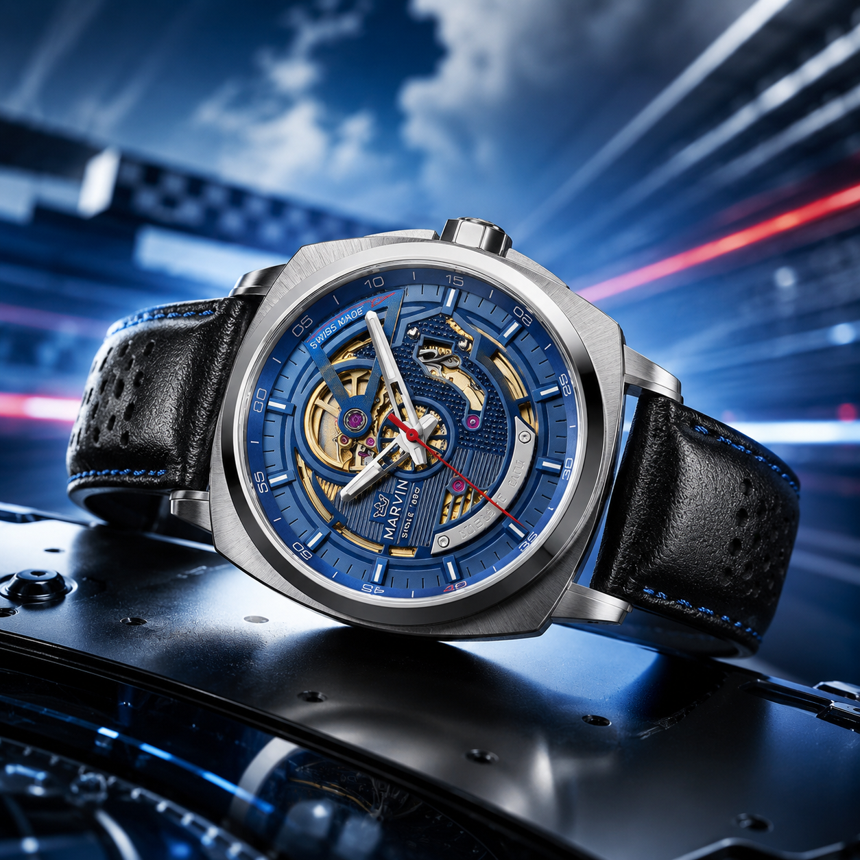 Malton Cushion Mechanical Armor Skeleton Watch