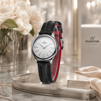 Malton Round Leather Dress Watch