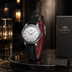 Malton Round Leather Dress Watch