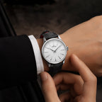 Malton Round Leather Dress Watch