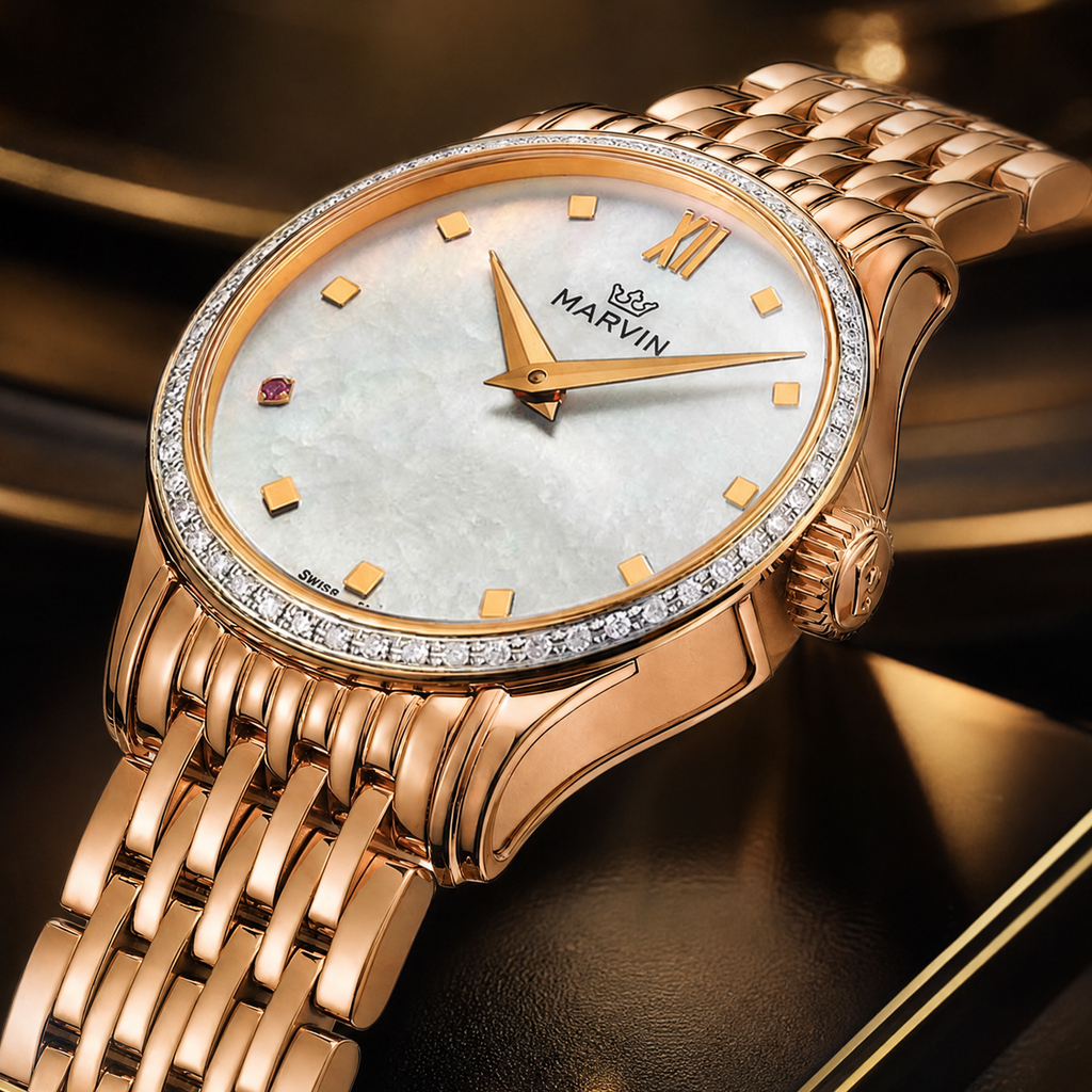 Malton Round Diamond-Set PVD Rose Gold