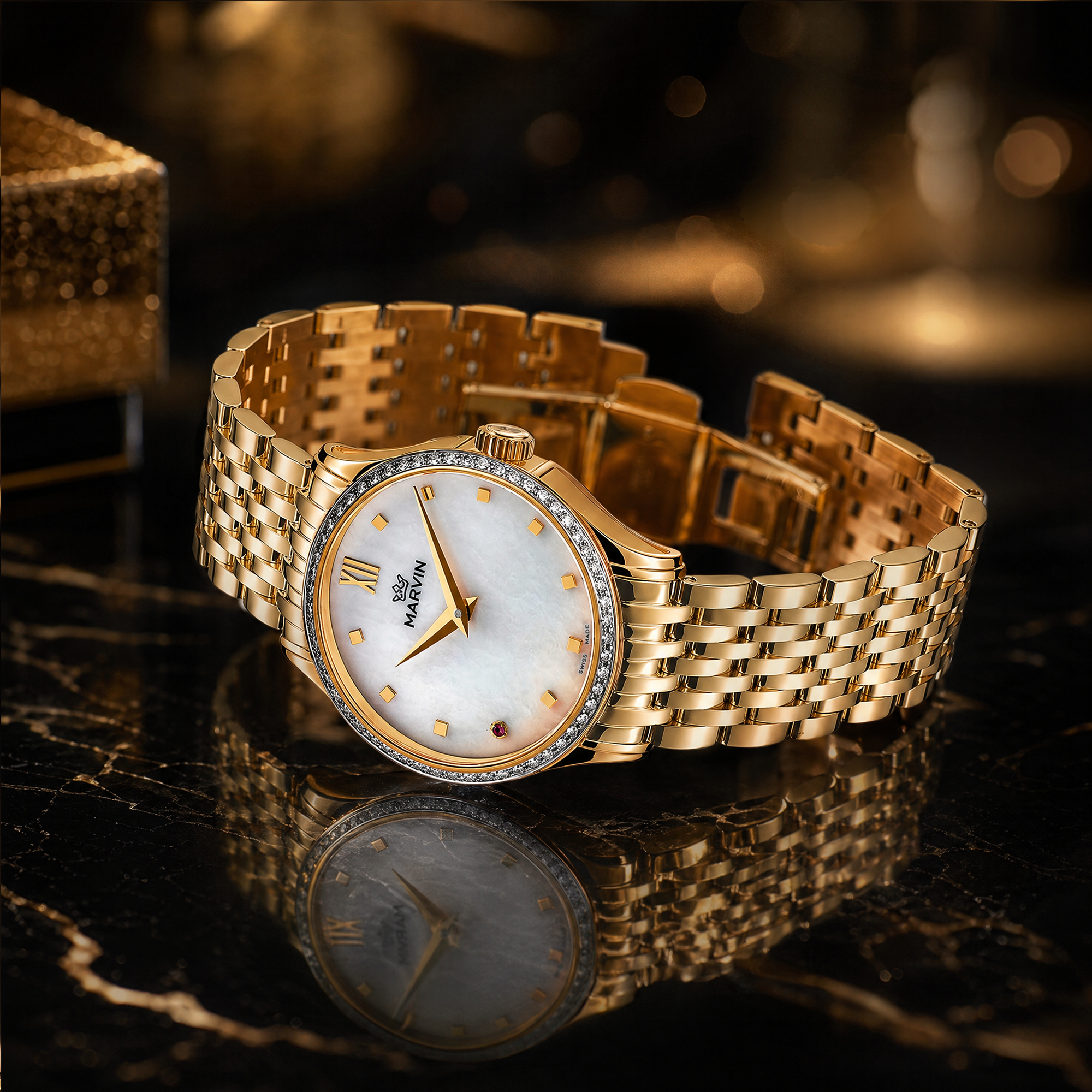 Malton Round Diamond-Set PVD Rose Gold