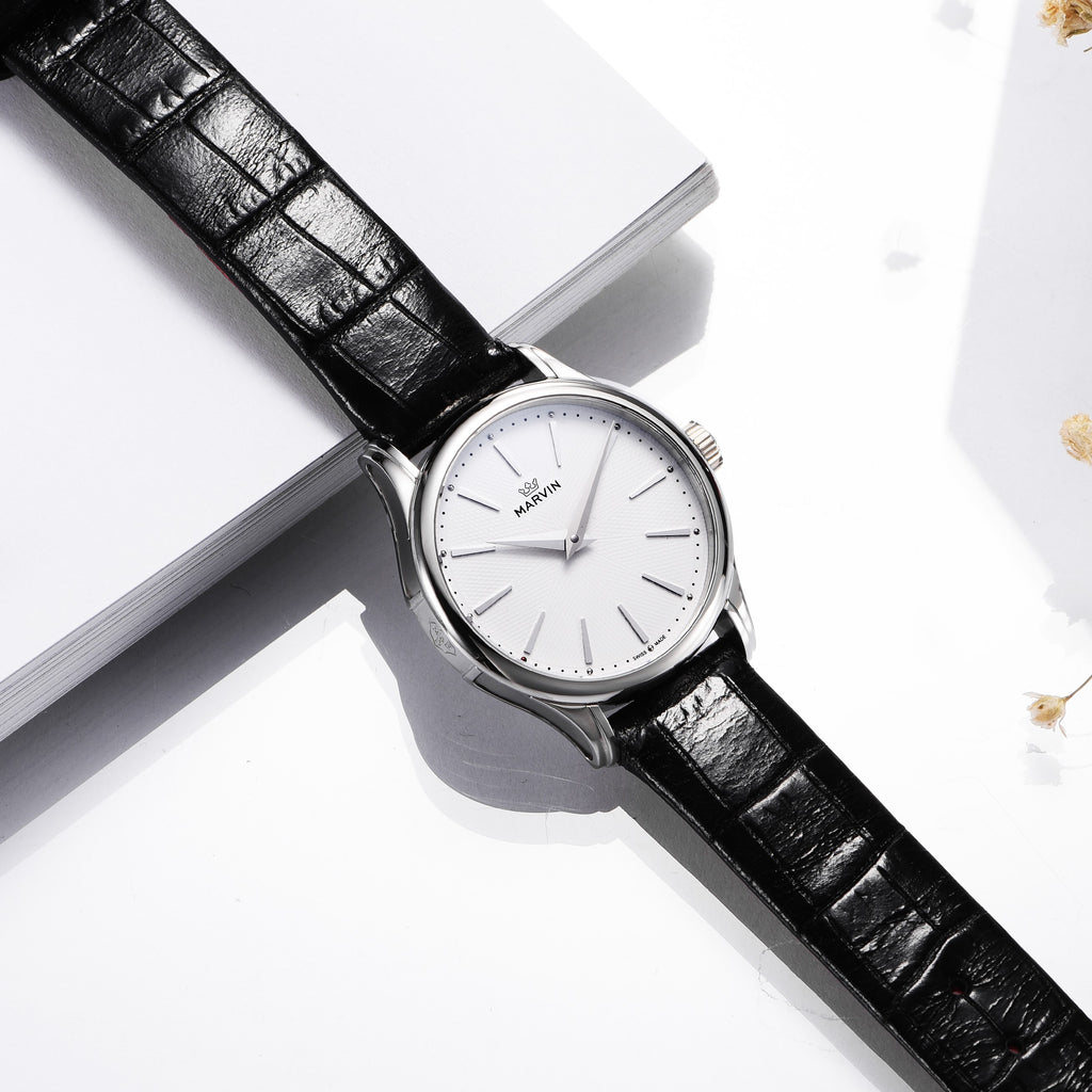 Malton Round Leather Dress Watch