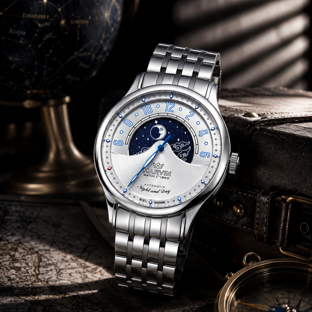 Malton Round "Mysterious Time" Automatic Moonphase