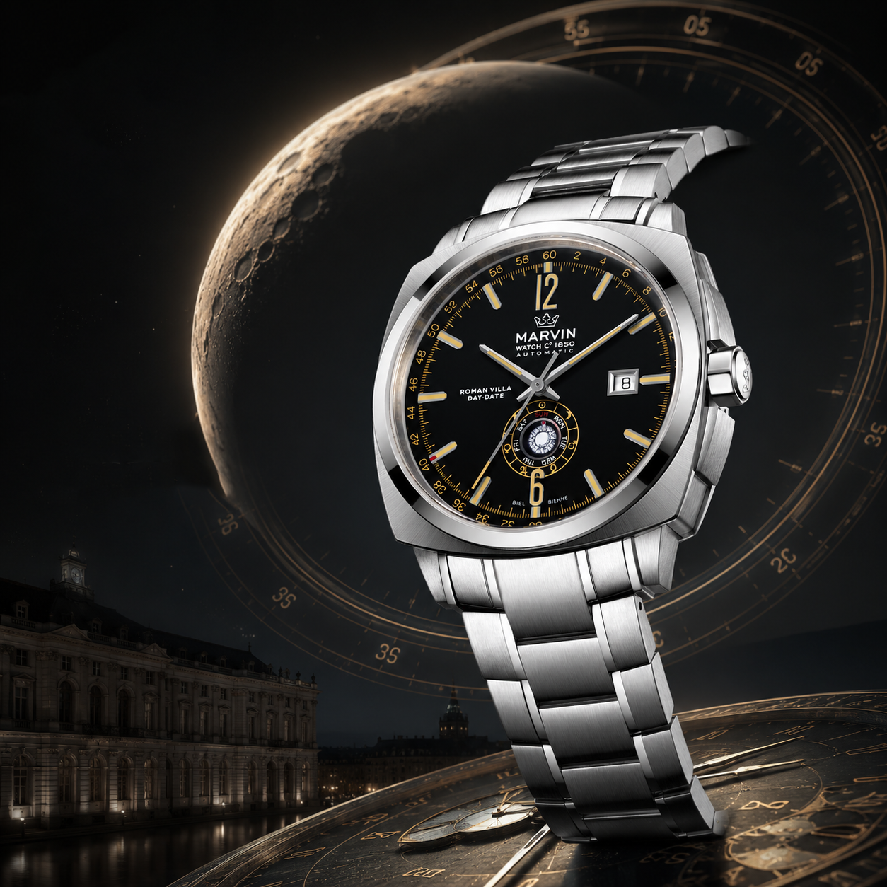 Malton Cushion Day-Date Automatic