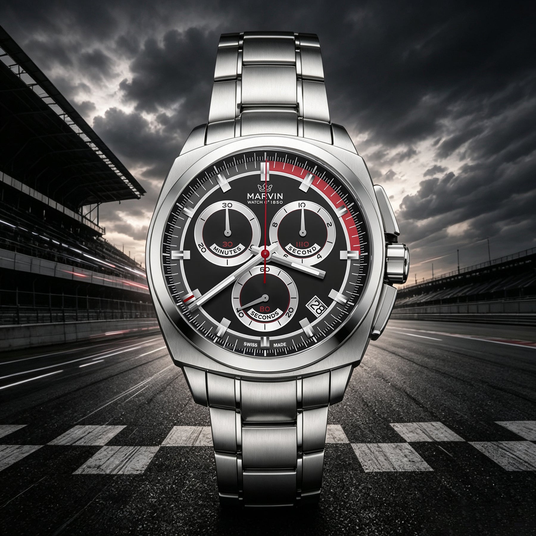 Malton 160 Cushion quartz movement Sports watch