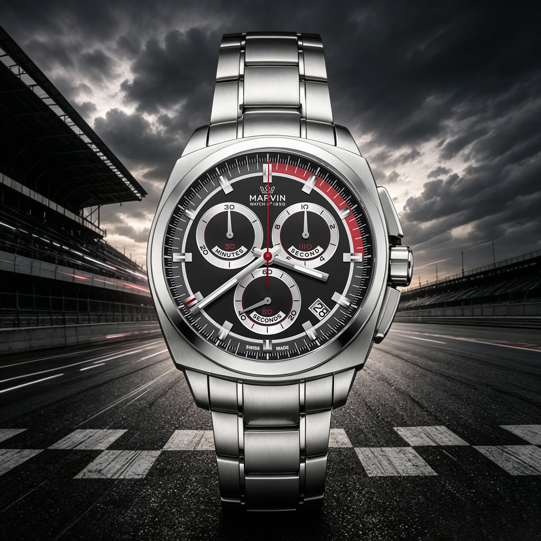 Malton 160 Cushion quartz movement Sports watch