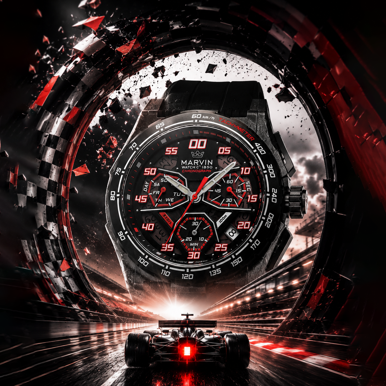 EVO Swiss Quartz Movement Racing Elements