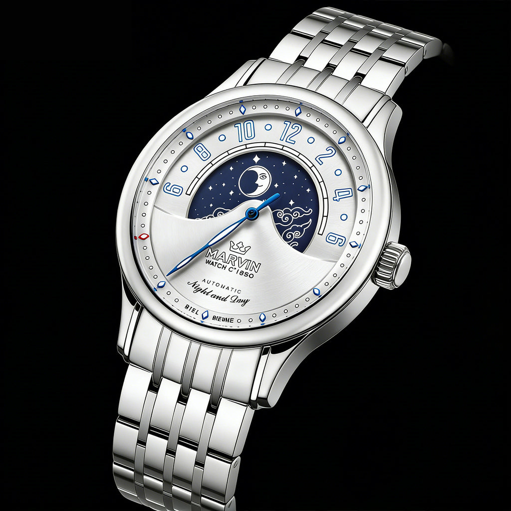 Malton Round "Mysterious Time" Automatic Moonphase