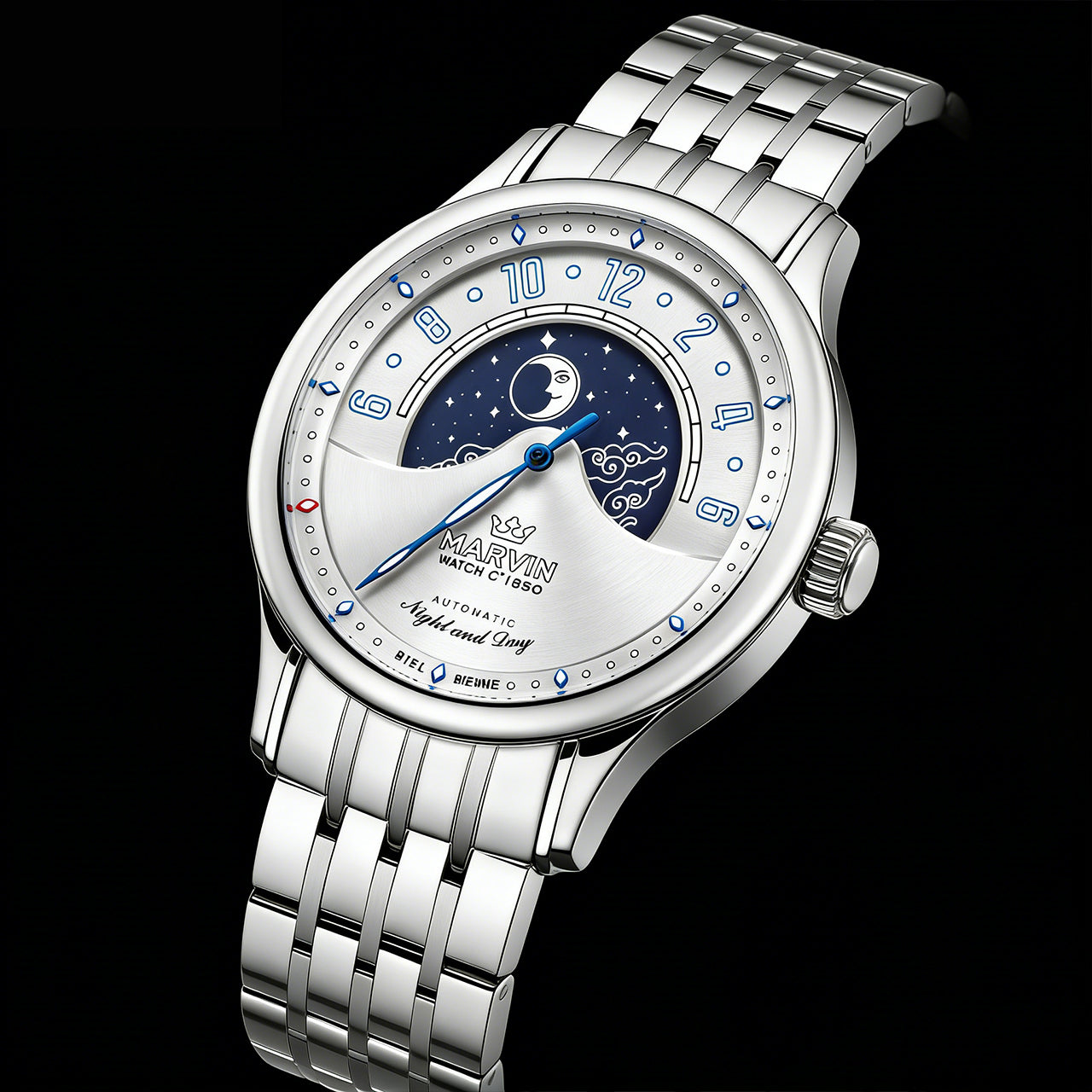 Malton Round "Mysterious Time" Automatic Moonphase