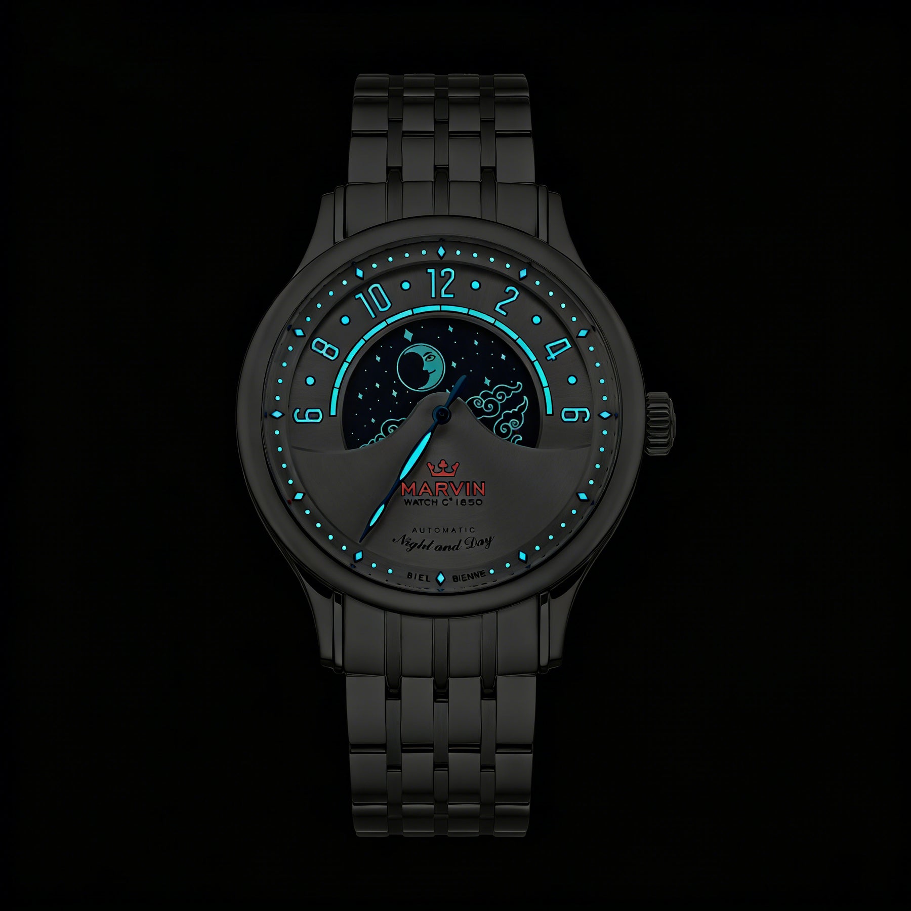Malton Round "Mysterious Time" Automatic Moonphase