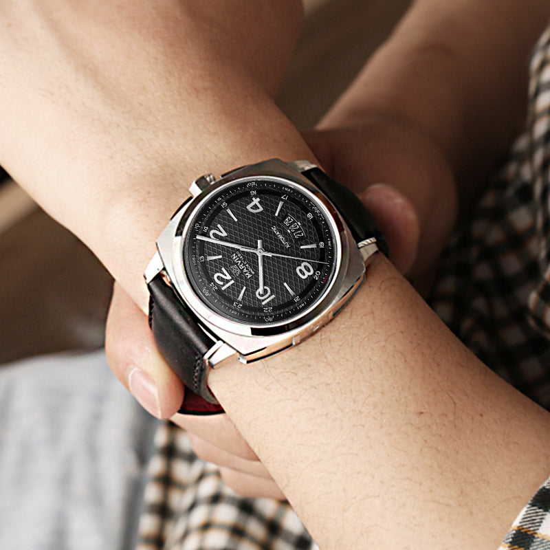 Malton Cushion Black Scale Automatic Watch