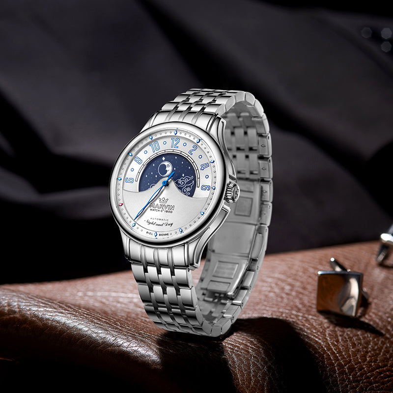 Malton Round "Mysterious Time" Automatic Moonphase