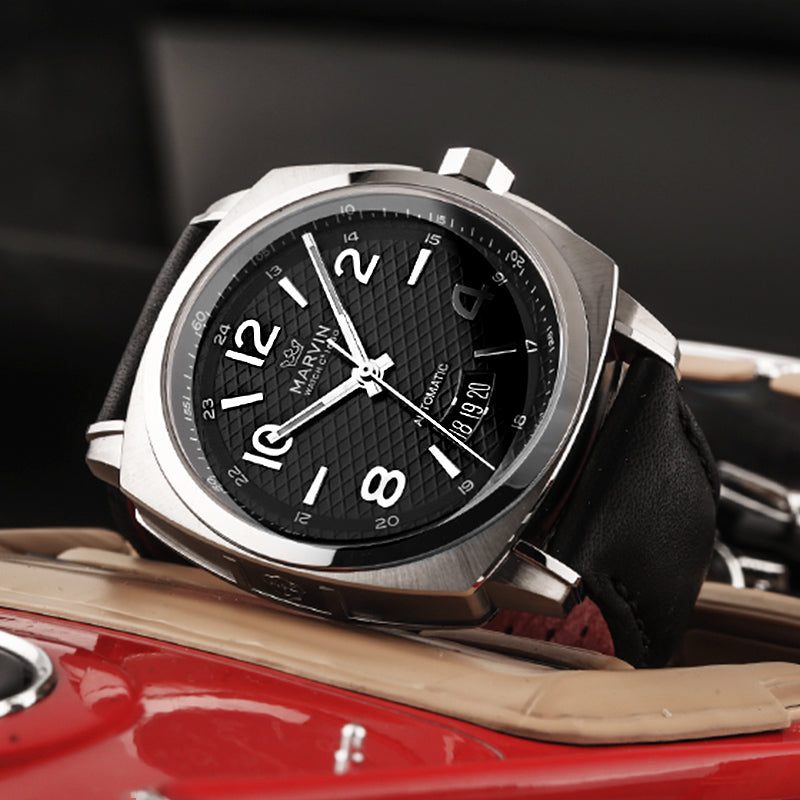 Malton Cushion Black Scale Automatic Watch