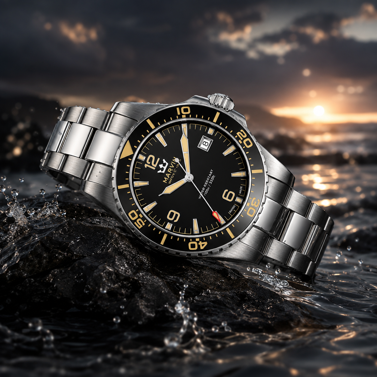 Diver Automatic Black Dial Stainless Steel Watch