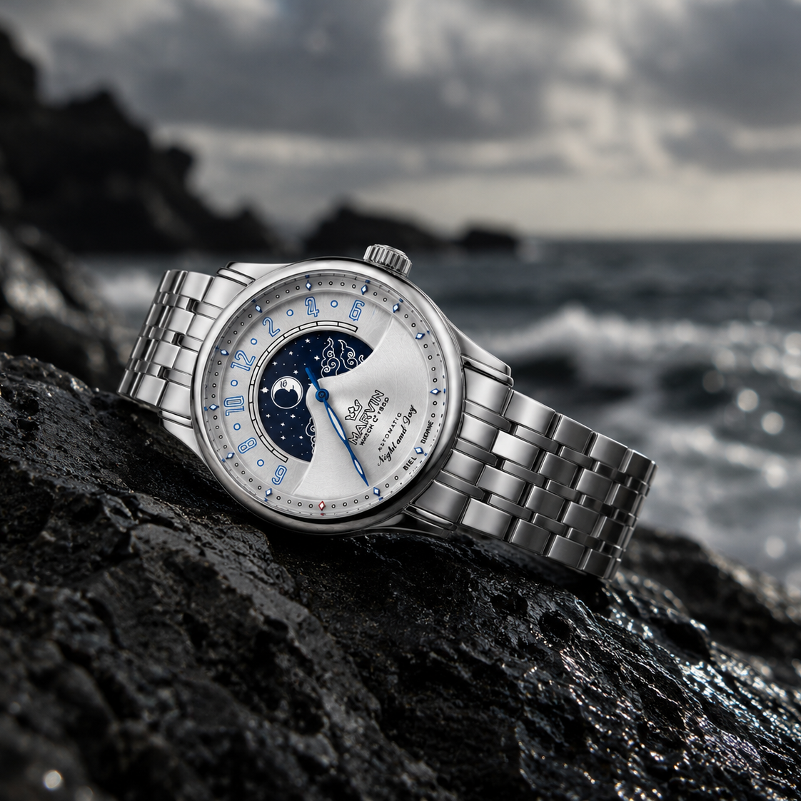 Malton Round "Mysterious Time" Automatic Moonphase