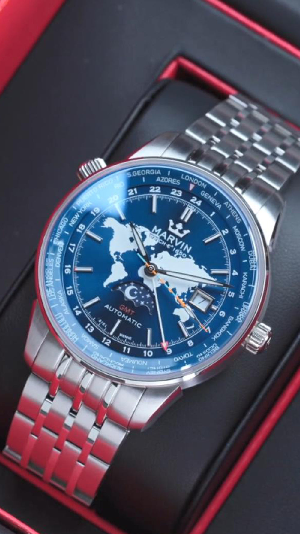  @SoCal Watch Reviews wearing a Marvin watch