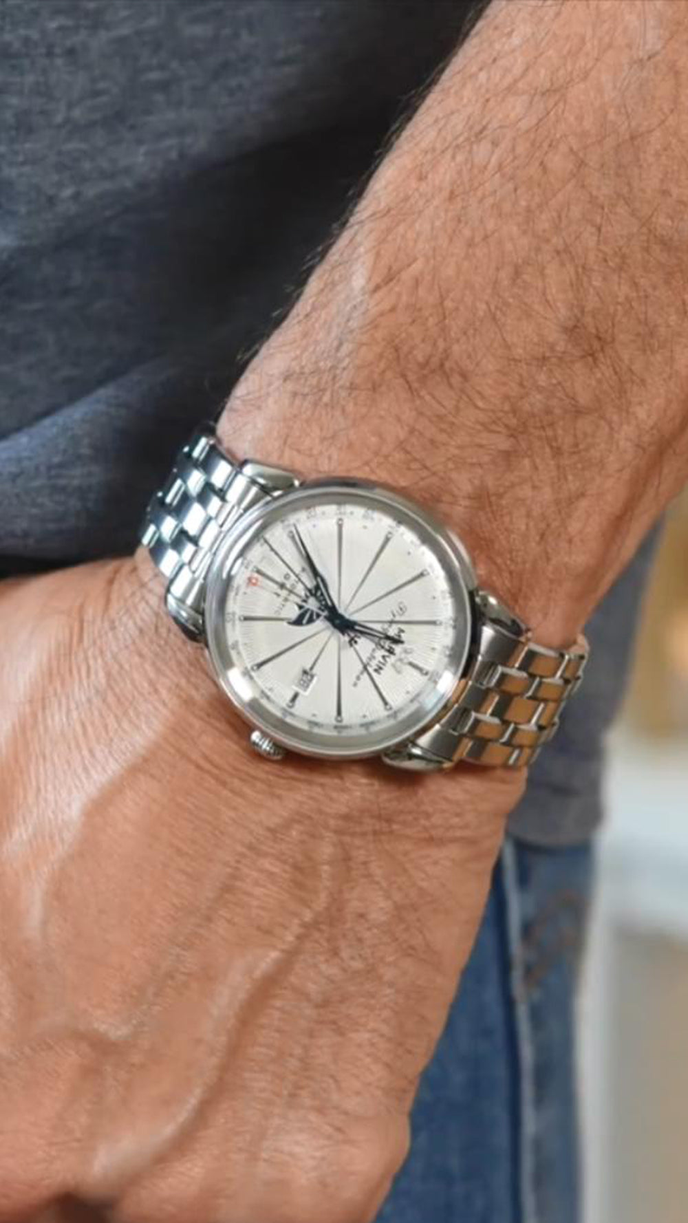 @ Cold Pizza Watch Reviews wearing a Marvin watch