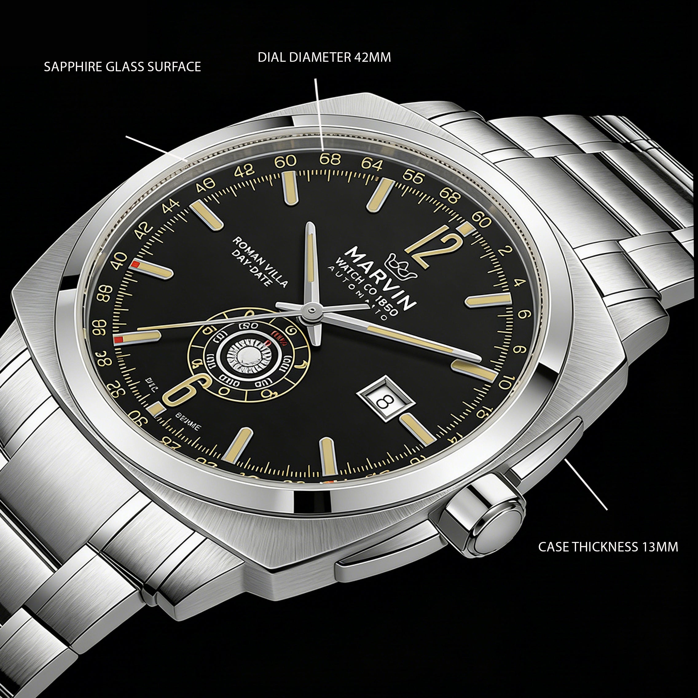 Malton Cushion Day-Date Automatic