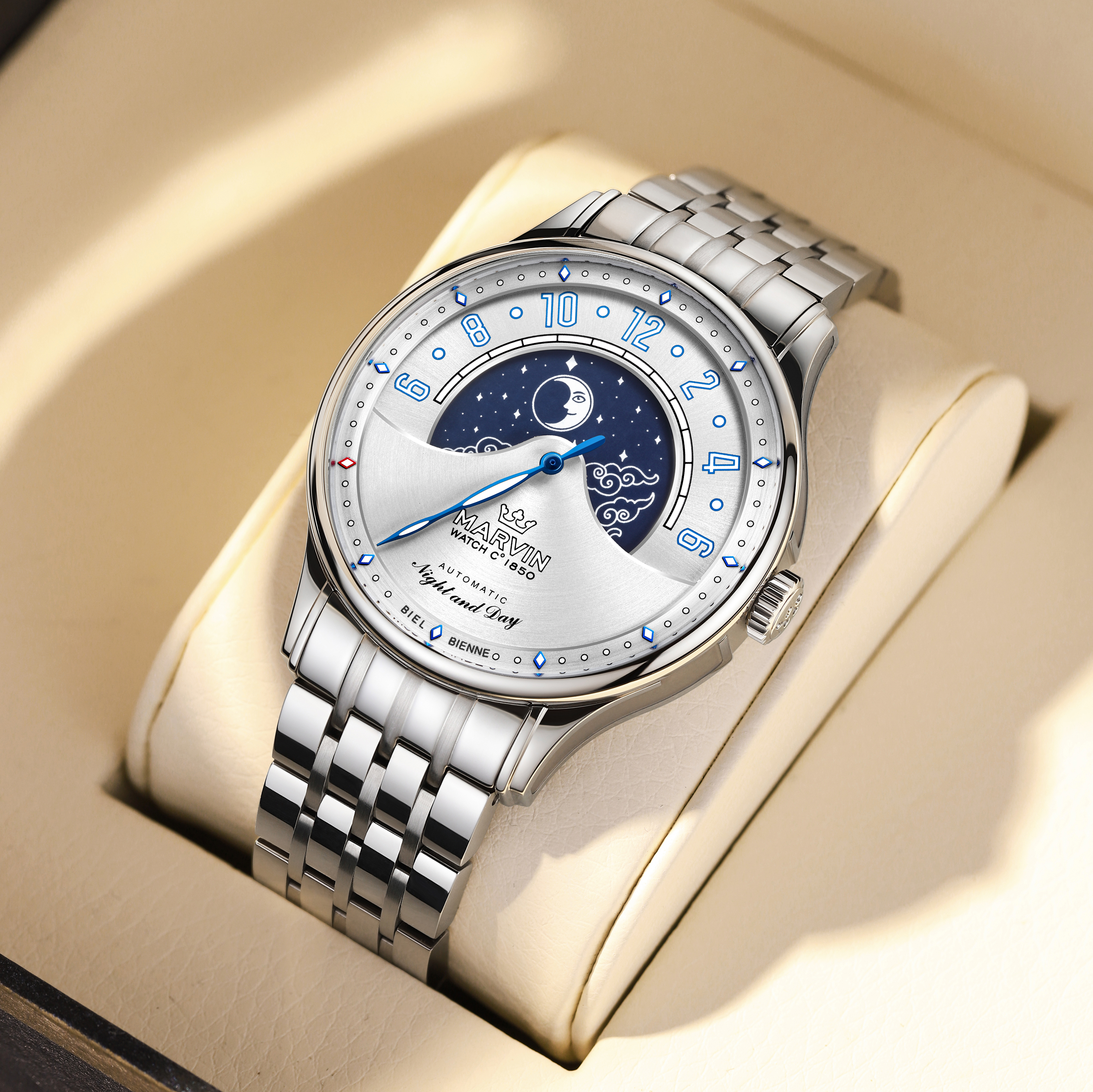 Malton Round "Mysterious Time" Automatic Moonphase