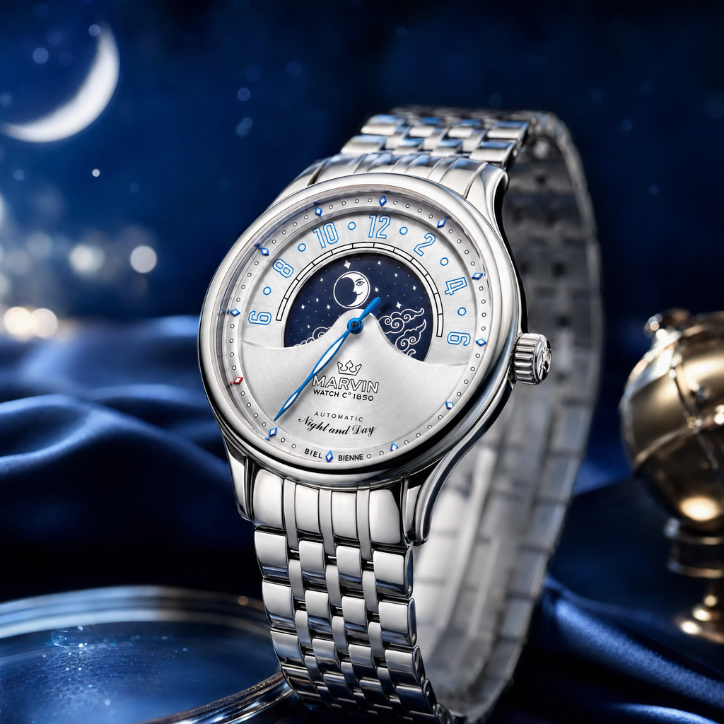 Malton Round "Mysterious Time" Automatic Moonphase