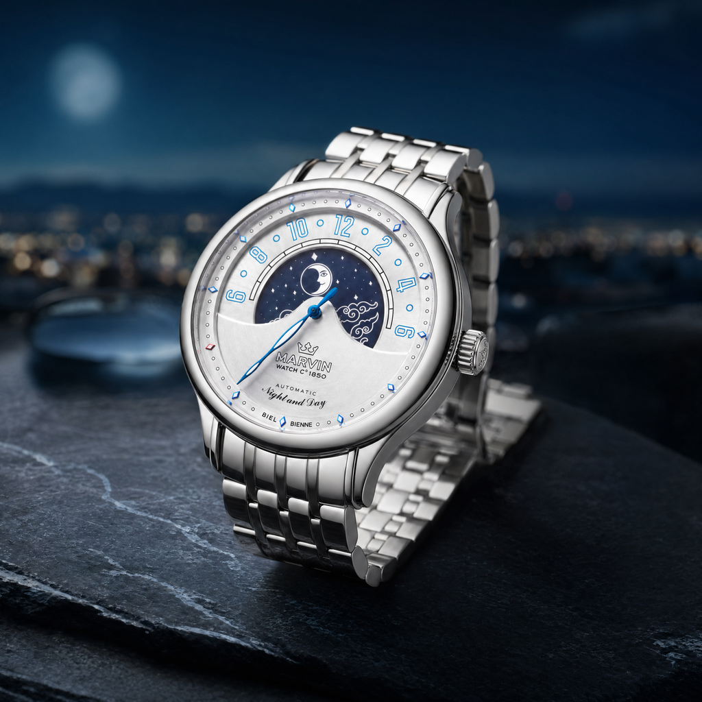 Malton Round "Mysterious Time" Automatic Moonphase