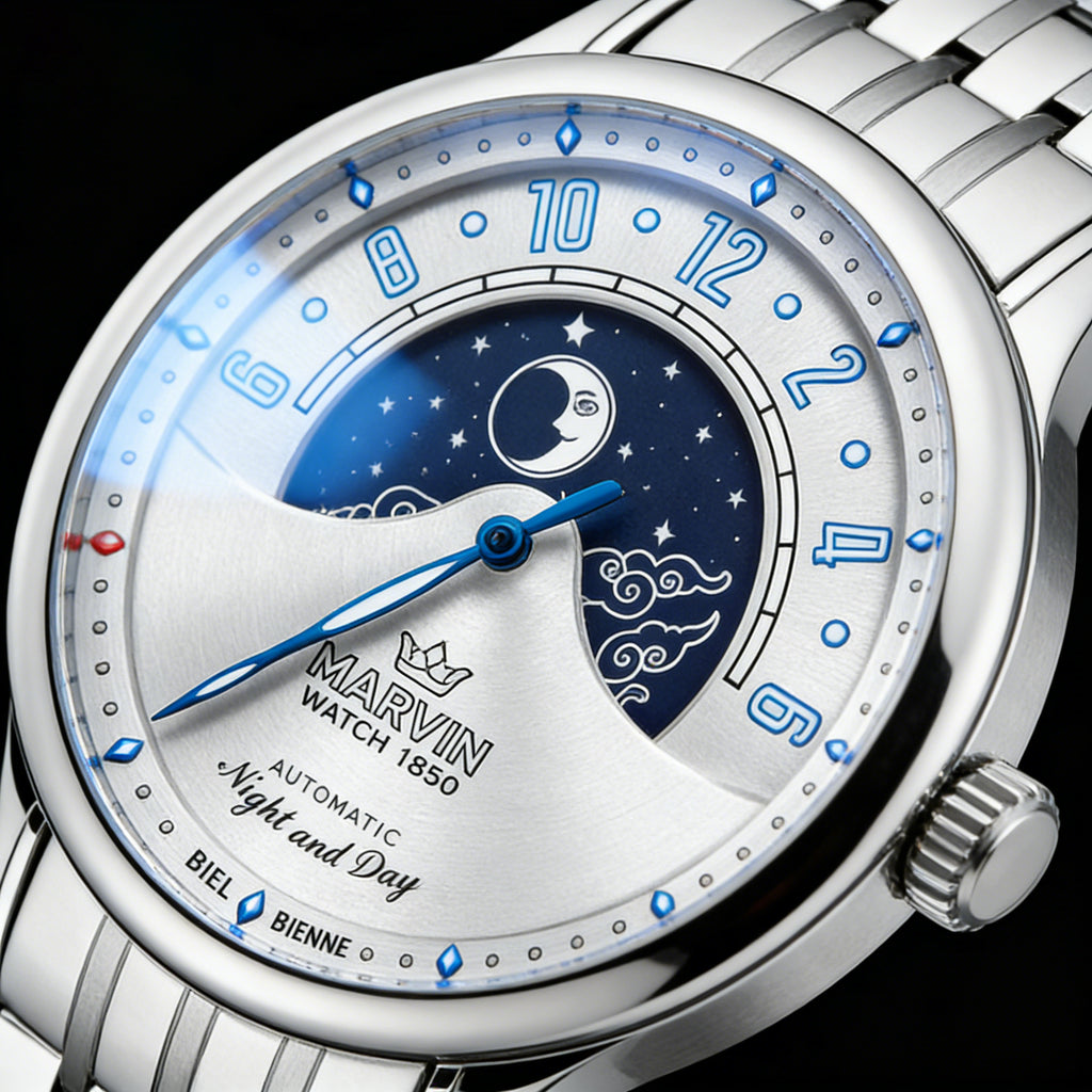 Malton Round "Mysterious Time" Automatic Moonphase