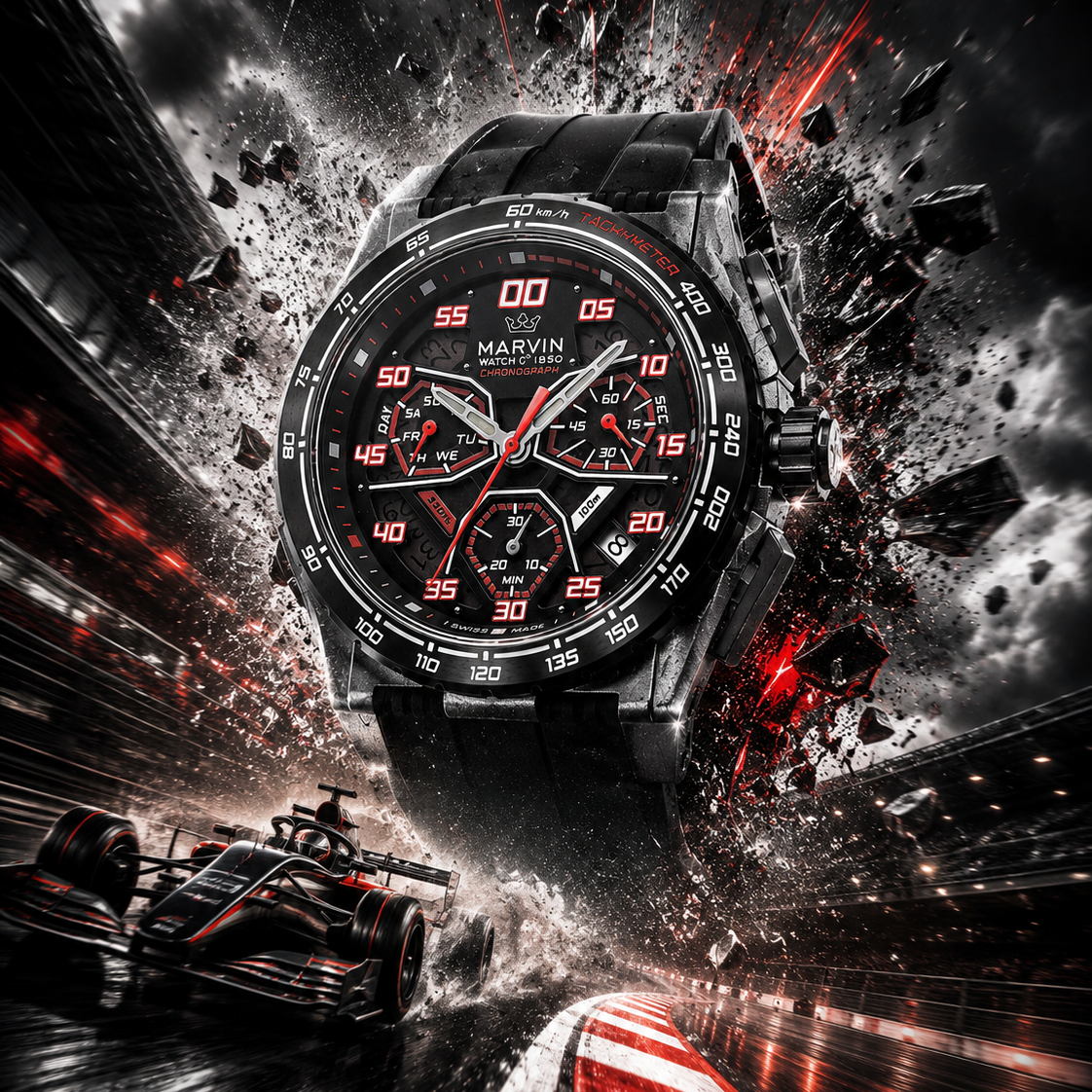 EVO Swiss Quartz Movement Racing Elements
