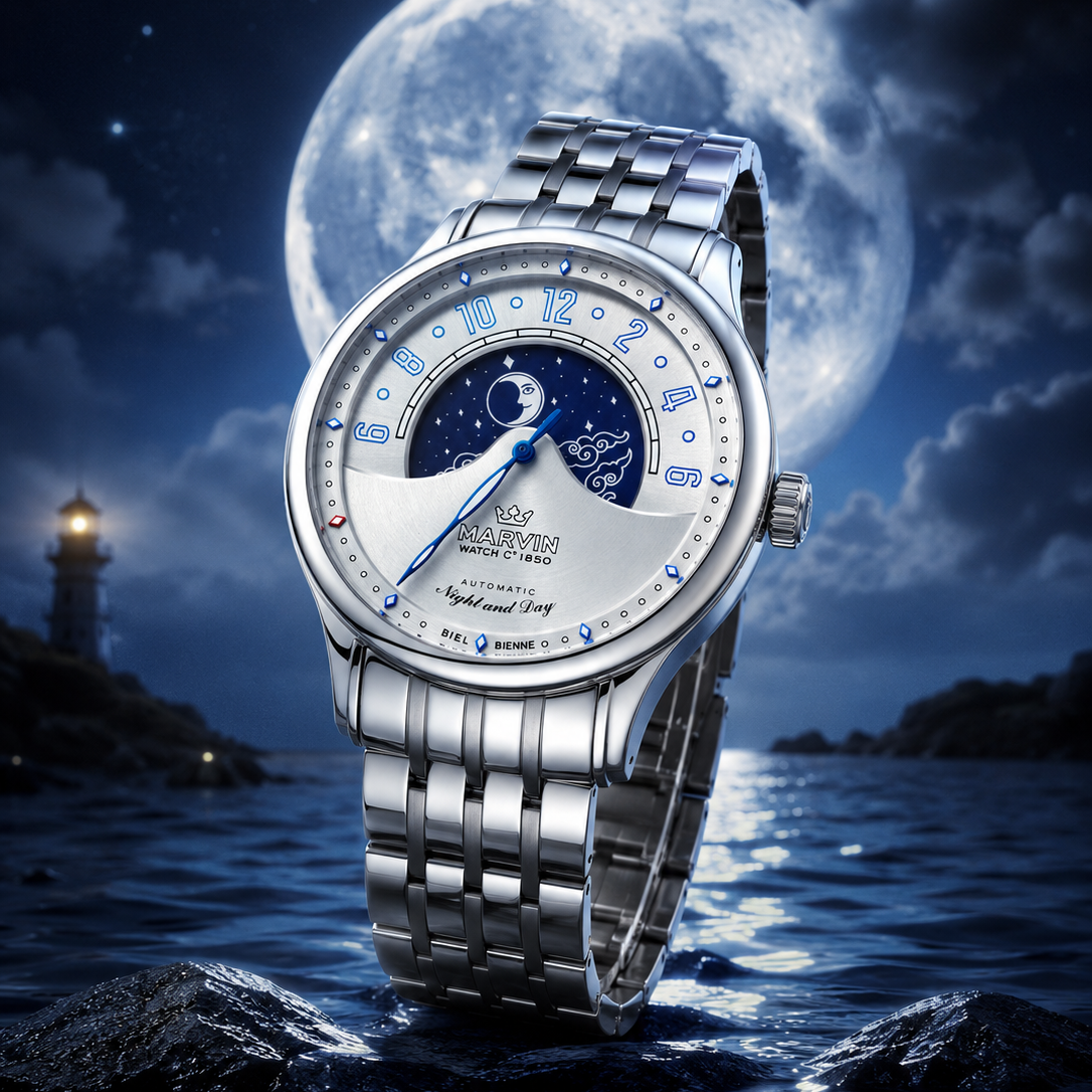 Malton Round "Mysterious Time" Automatic Moonphase