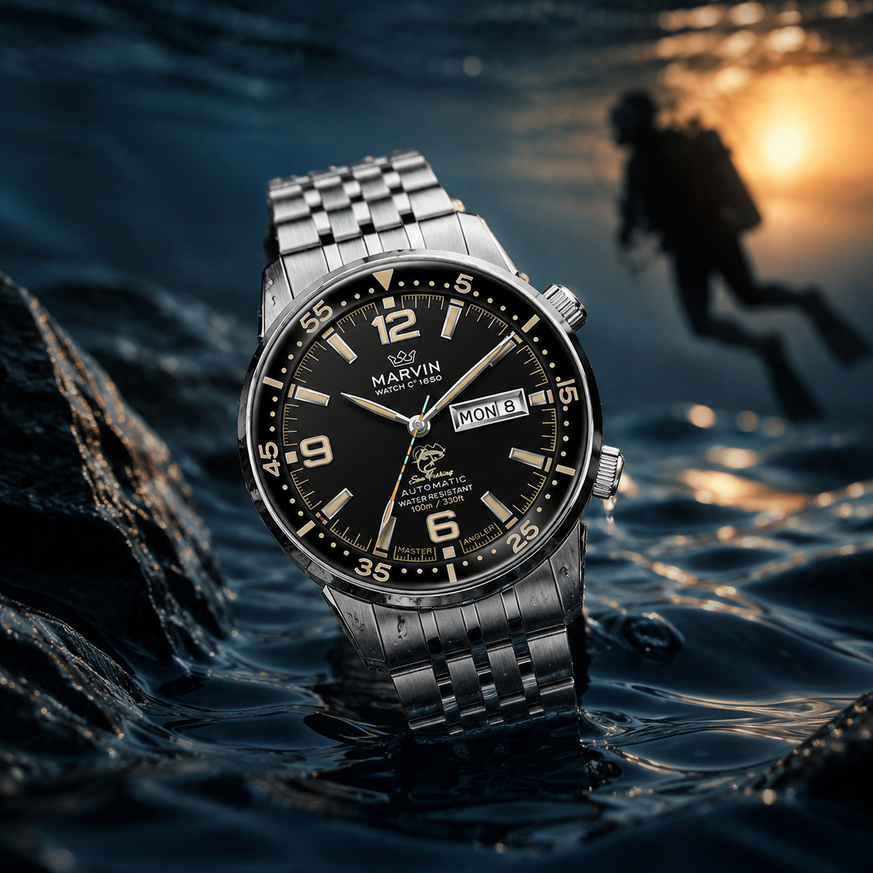 Marvin Malton Master Angler Automatic Day-Date
