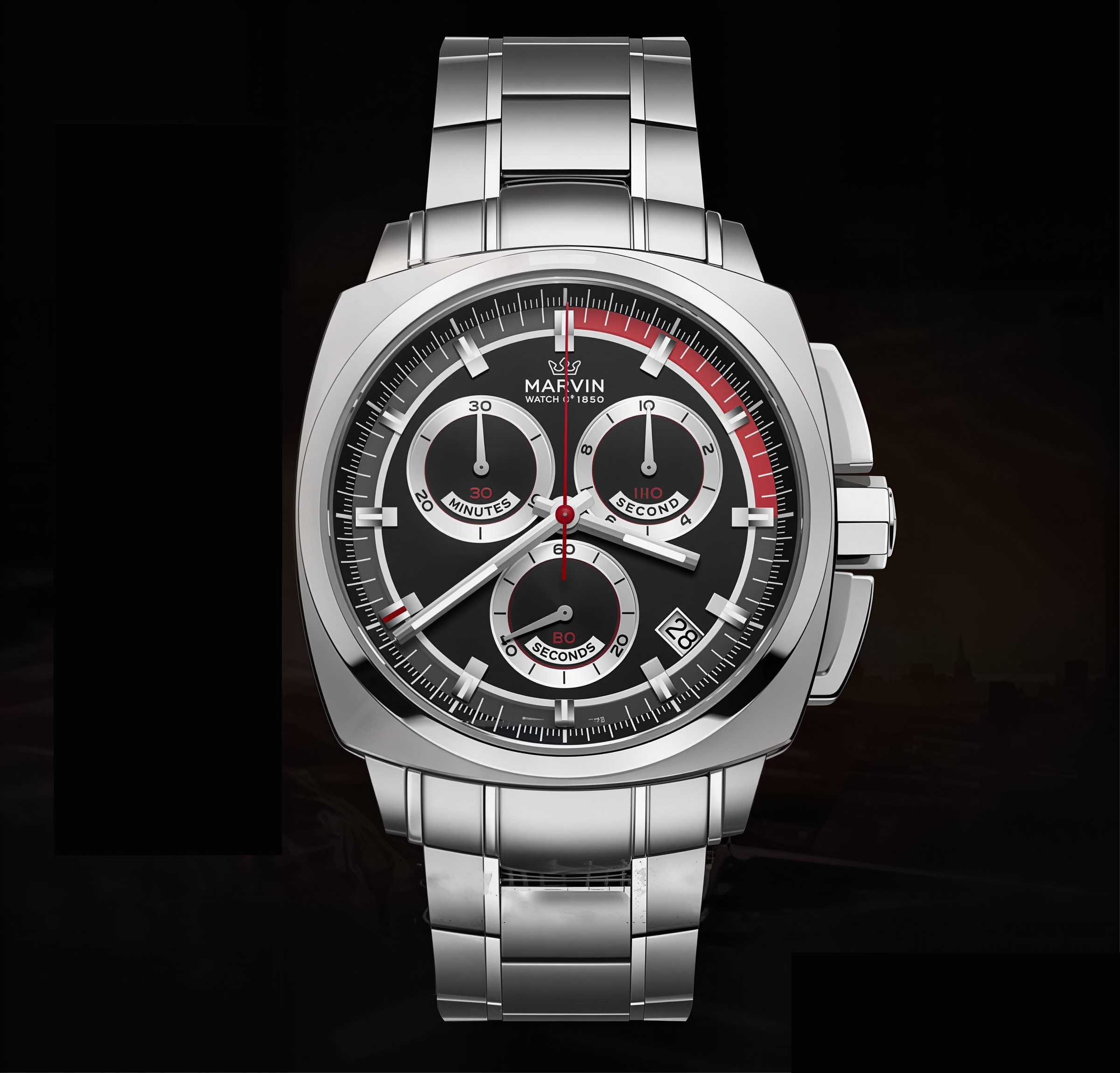 Malton 160 Cushion quartz movement Sports watch