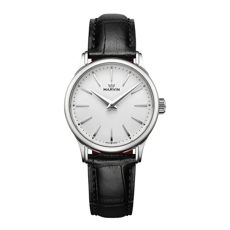 Malton Round Leather Dress Watch