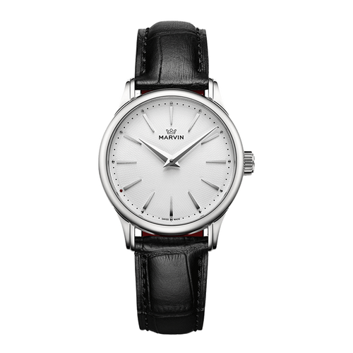 Malton Round Leather Dress Watch