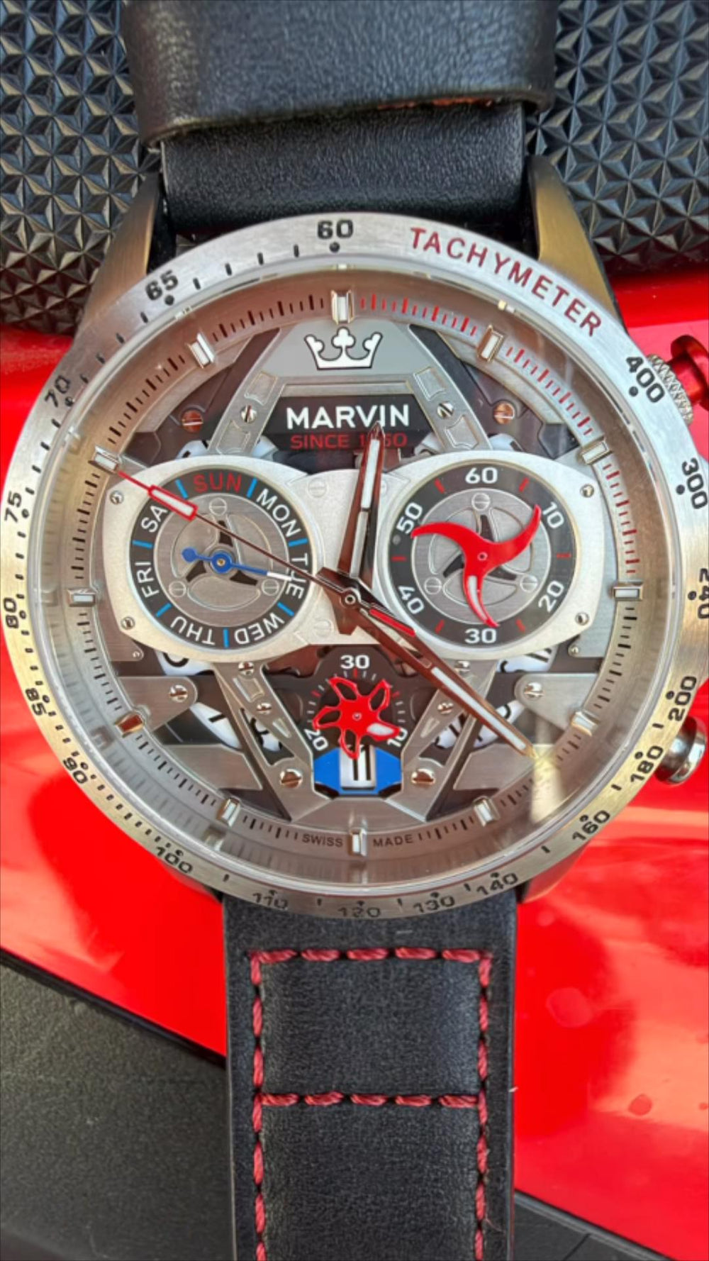@up_loader wearing a Marvin watch